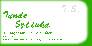 tunde szlivka business card