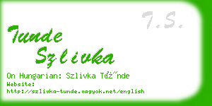 tunde szlivka business card